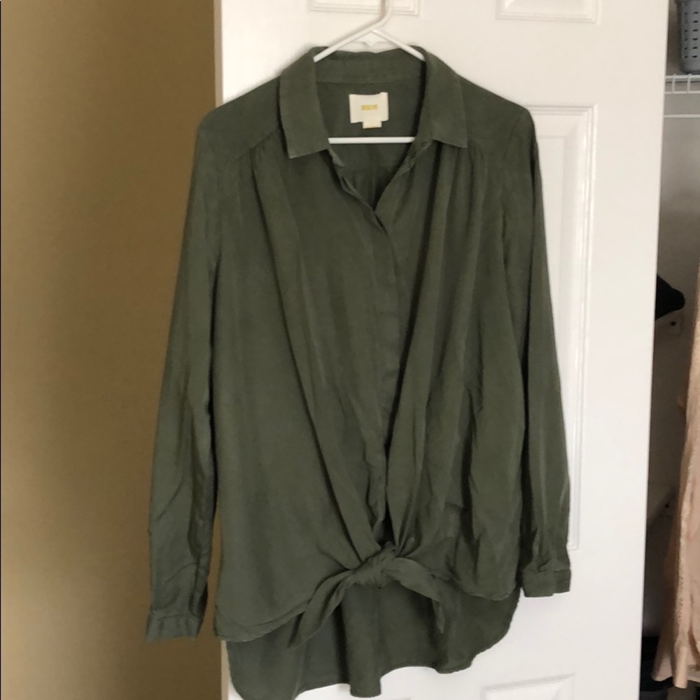 EXC Anthropologie Maeve Green blouse L